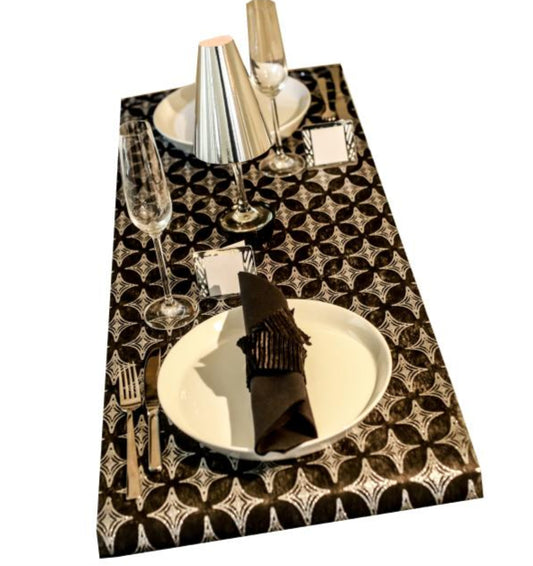 Black Table Runners (Diamonds Design) - Place Matters