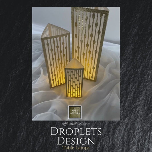 Gold Table Decorations (Droplets Design)(Pack of 3)