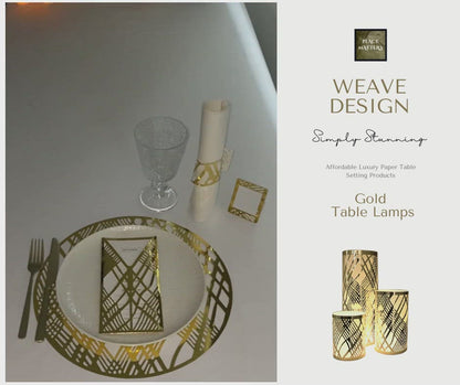 Rose Gold Table Decorations (Weave Design) (Pack of 3)