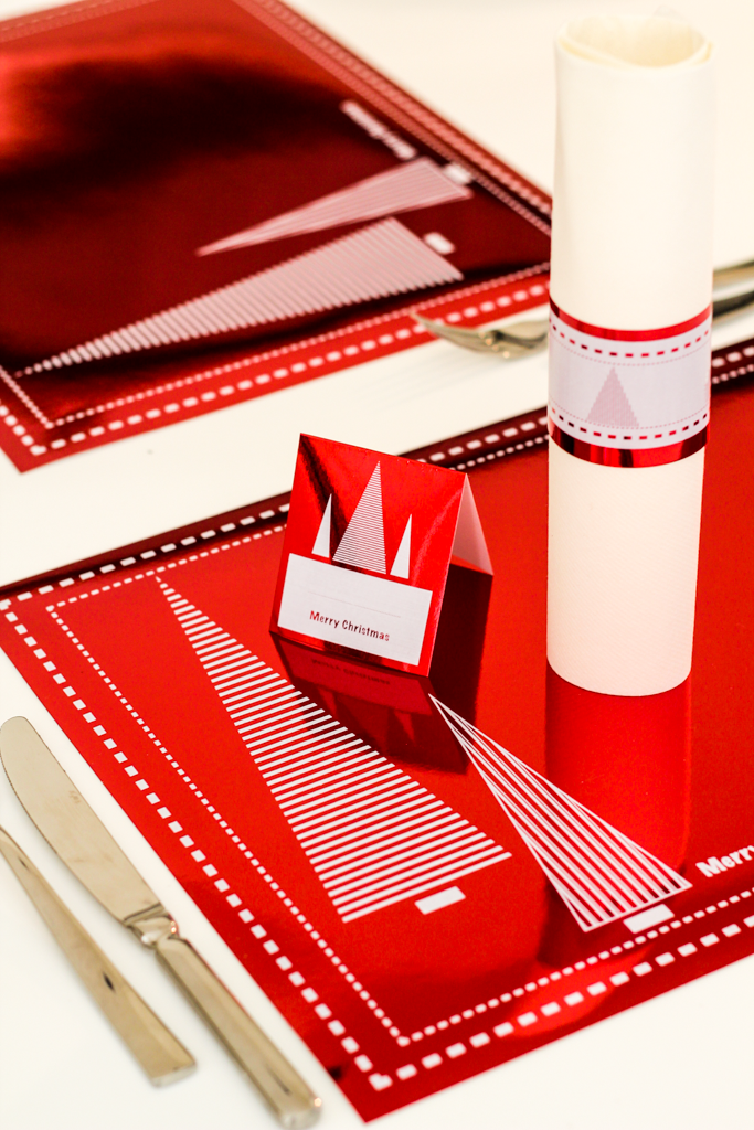 Red Place Cards (Pack of 20)(Christmas Stripe) - Place Matters