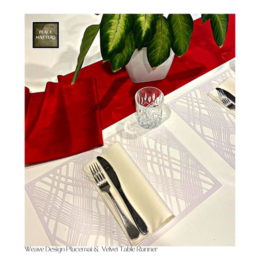 White Placemats (Weave )Pack of 20 (Rectangle) - Place Matters